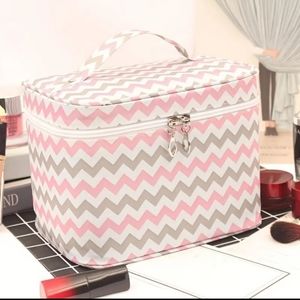 Cosmetic bag chevron pattern